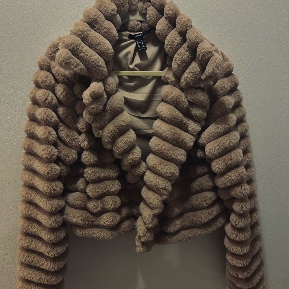Forever 21 Tan Teddy Jacket